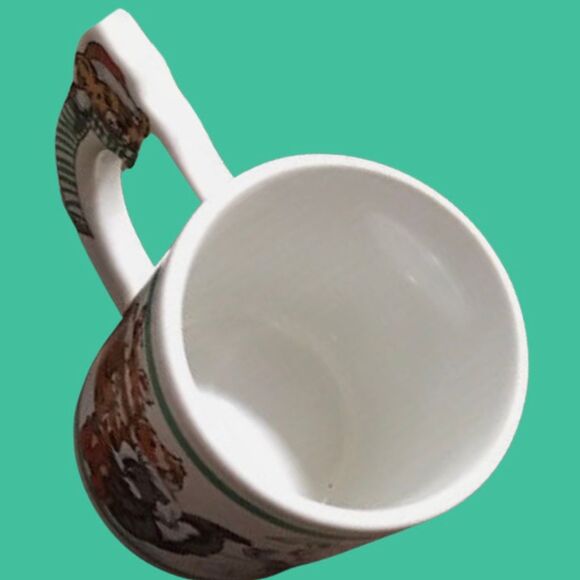 Vintage 80s Christmas Animal Mug Teddy Bear Wolf Penguin Fox Coffee Cup - Picture 7 of 7